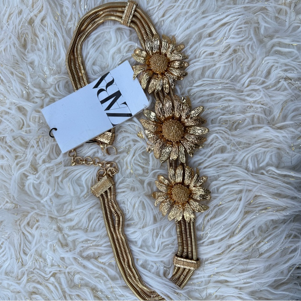 NWT Zara Metallic Gold belt 
Daisy 32" waist